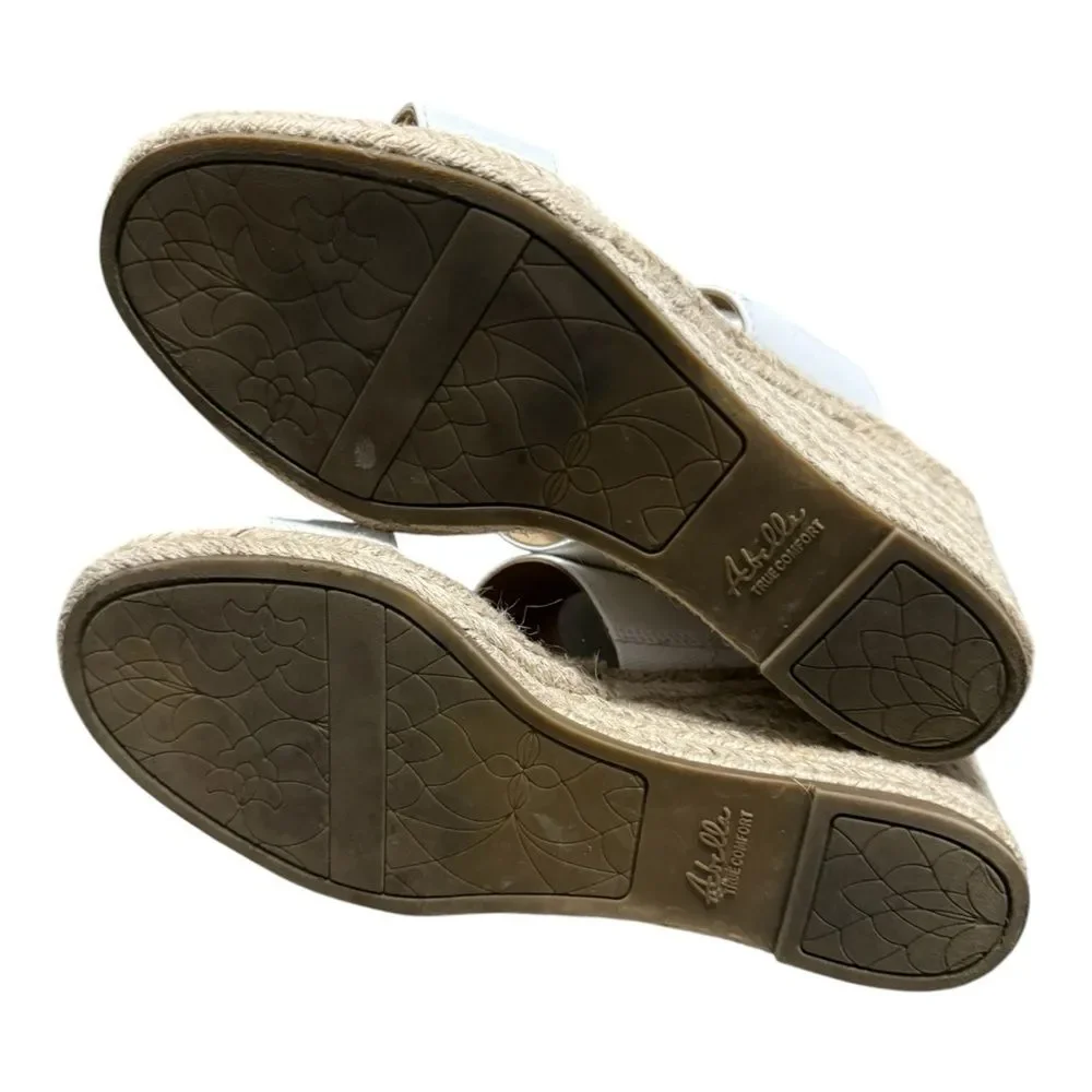 Abella White Espadrille Wedge Sandals